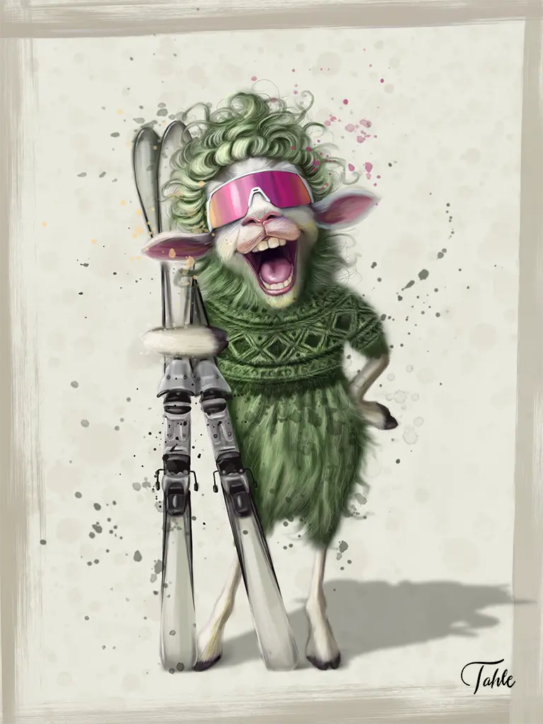 Woolly The Skiing Sheep
