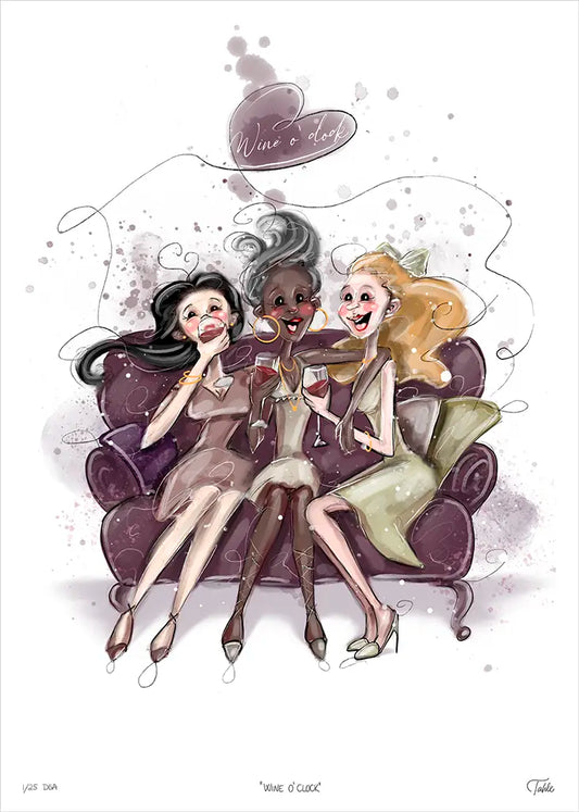Wine o'clock - Giclée