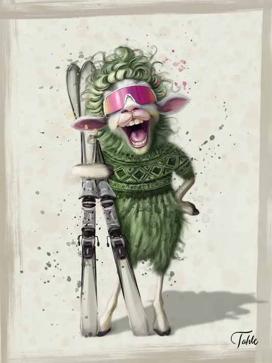 Woolly The Skiing Sheep